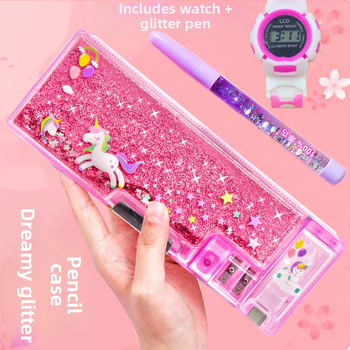 Jin Mai πλαστικό πολυλειτουργικό κουτί μολυβιών για παιδιά, σχέδιο κινούμένων σχεδίων, για μαθητές δημοτικού