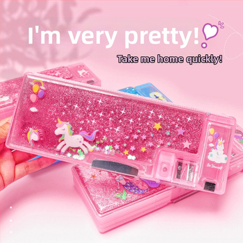 Jin Mai πλαστικό πολυλειτουργικό κουτί μολυβιών για παιδιά, σχέδιο κινούμένων σχεδίων, για μαθητές δημοτικού