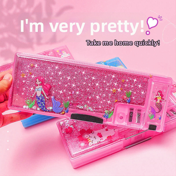 Jin Mai πλαστικό πολυλειτουργικό κουτί μολυβιών για παιδιά, σχέδιο κινούμένων σχεδίων, για μαθητές δημοτικού