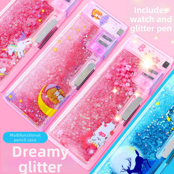 Jin Mai πλαστικό πολυλειτουργικό κουτί μολυβιών για παιδιά, σχέδιο κινούμένων σχεδίων, για μαθητές δημοτικού