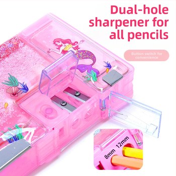 Jin Mai πλαστικό πολυλειτουργικό κουτί μολυβιών για παιδιά, σχέδιο κινούμένων σχεδίων, για μαθητές δημοτικού