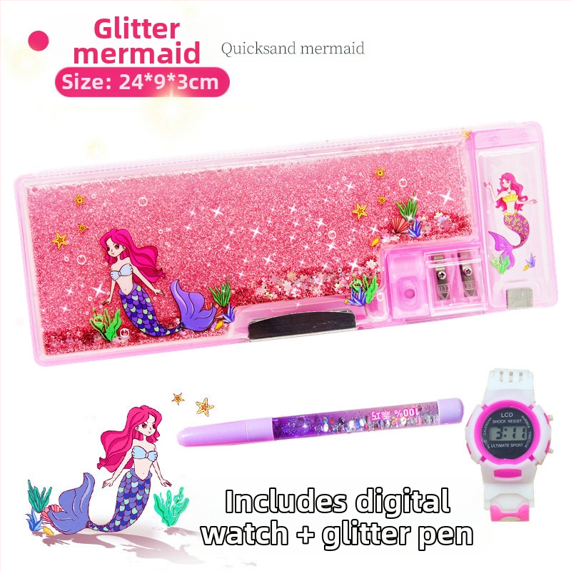 Jin Mai πλαστικό πολυλειτουργικό κουτί μολυβιών για παιδιά, σχέδιο κινούμένων σχεδίων, για μαθητές δημοτικού