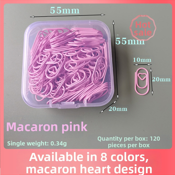 Mini szív alakú, fém papírklipsz, dobozos csomagolás, modell Mini Love Paper Clip