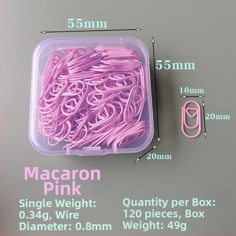 Mini szív alakú, fém papírklipsz, dobozos csomagolás, modell Mini Love Paper Clip