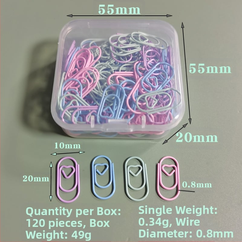Mini szív alakú, fém papírklipsz, dobozos csomagolás, modell Mini Love Paper Clip