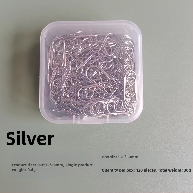 Mini szív alakú, fém papírklipsz, dobozos csomagolás, modell Mini Love Paper Clip