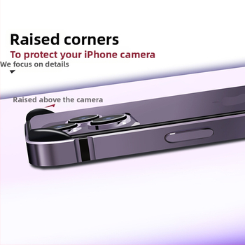 Ultra plonas metalo rėmo dėklas iPhone 14 ir iPhone 13 serijai – kritimų apsauga, aliuminio lydinio rėmas, oksidacijos paviršius, pritaikymas palaikomas