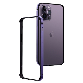 Ultra plonas metalo rėmo dėklas iPhone 14 ir iPhone 13 serijai – kritimų apsauga, aliuminio lydinio rėmas, oksidacijos paviršius, pritaikymas palaikomas