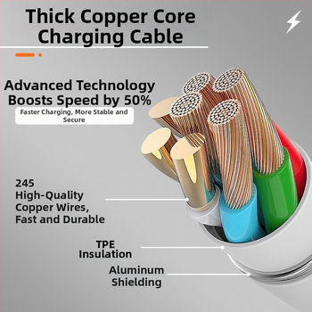 Type-C įkrovimo kabelis, Greita įkrova, 5A, TPE