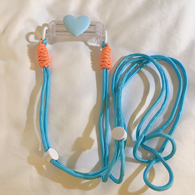 Телефонна каишка със сърцевидна задна щипка — унисекс (Материал: нейлон + пластмаса; Шев: ситопечат; Ремък: нейлон; Закопчалка: пластмасова)