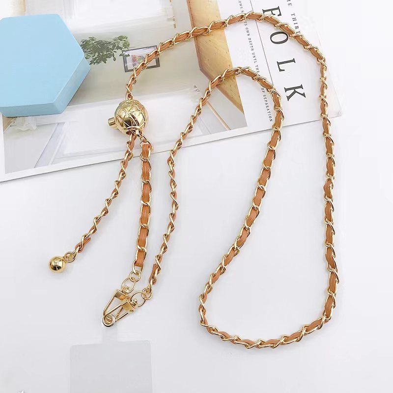 Telefono laikiklis su metaline sagtimi, rankų darbas, PU virvė, moteriškas stilius