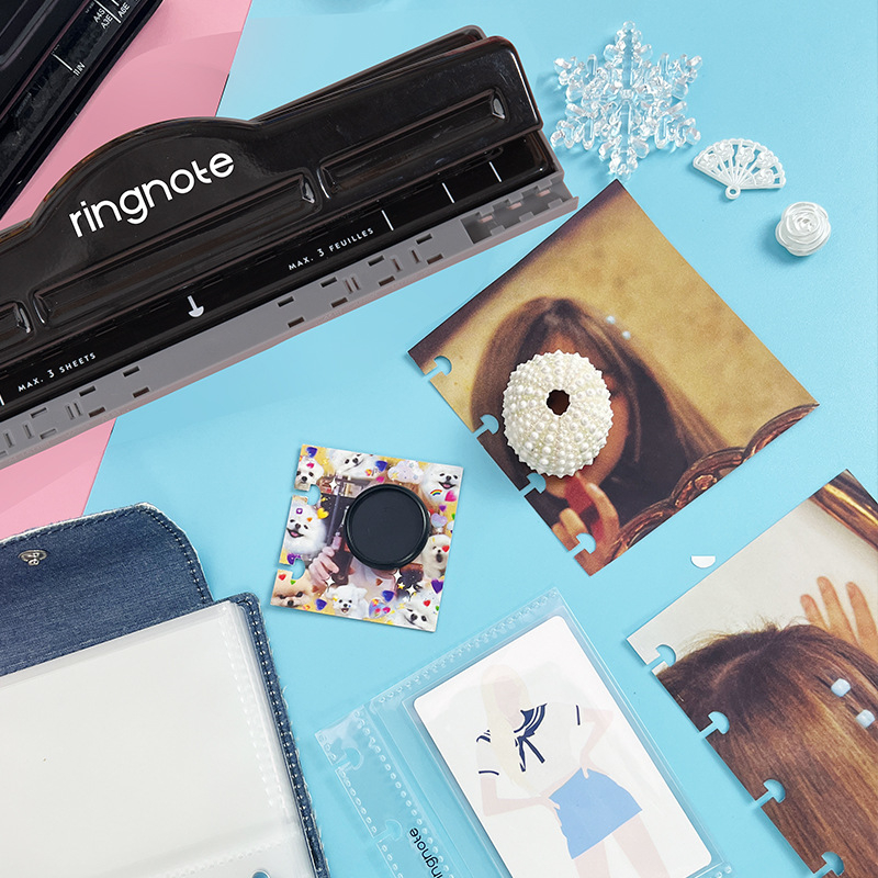 Négylyukas lyukasztó — kézi működtetés, 1–5 lapig, tömege 0,45 kg