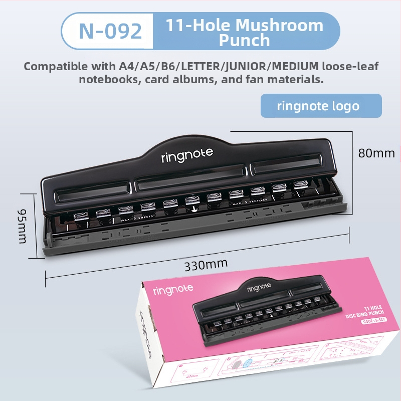 Négylyukas lyukasztó — kézi működtetés, 1–5 lapig, tömege 0,45 kg