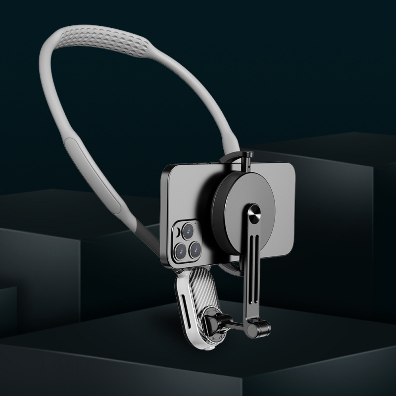 NOZI kaklo laikiklis sportinei kamerai – pirmojo asmens vaizdas, 360° įrašas su išmaniuoju telefonu, lydinio korpusas, pritaikymas palaikomas, vaizdo stabilizavimas