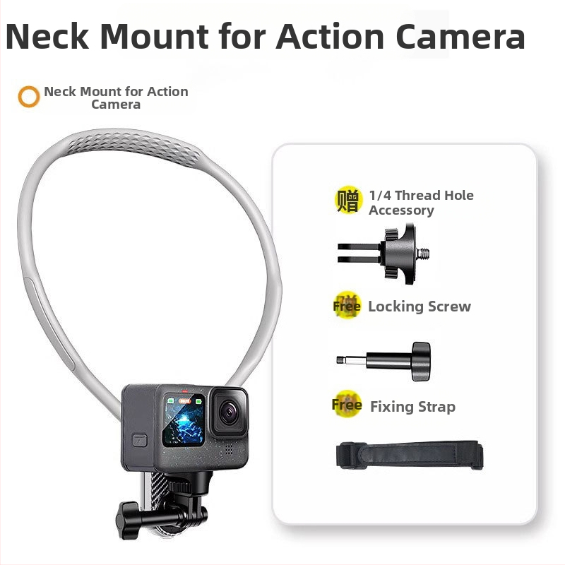 NOZI kaklo laikiklis sportinei kamerai – pirmojo asmens vaizdas, 360° įrašas su išmaniuoju telefonu, lydinio korpusas, pritaikymas palaikomas, vaizdo stabilizavimas