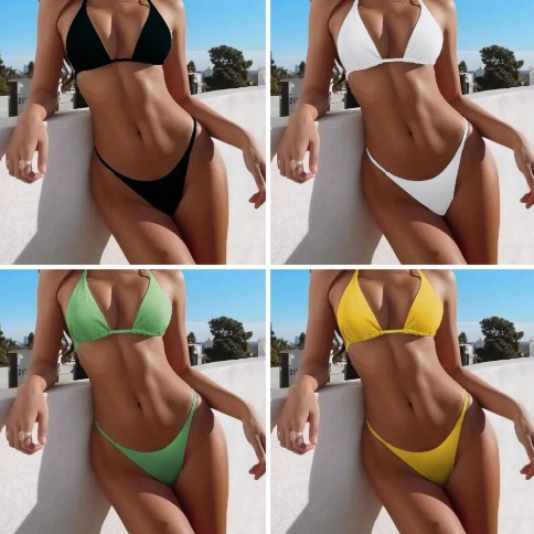 Γυναικείο σέξι μπικίνι με ανοιχτή πλάτη, πολυεστερική ύφανση, 82% περιεκτικότητα πολυεστέρα, επένδυση από σπάντεξ 82%