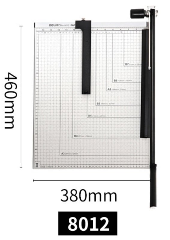 Deli ručni rezač papira s drveno-metalnom konstrukcijom, čelična oštrica, za vizitke i fotografije