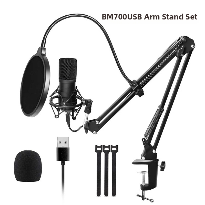 BM-800USB Μικρόφωνο USB για υπολογιστή με καρδιοειδές μοτίβο, εύρος συχνοτήτων 20Hz-20kHz, SNR ≥70dB, αλουμινένιο περίβλημα