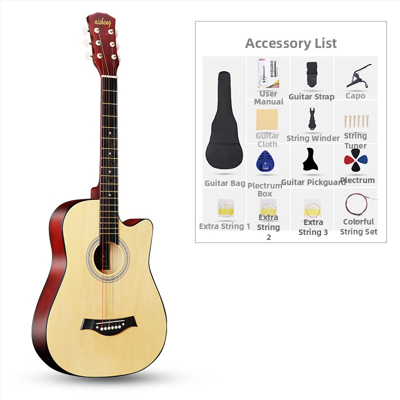 Ai Sheng φολκ κιθάρα, σώμα από basswood, ταστιέρα ABS, μοντέλο 38-41
