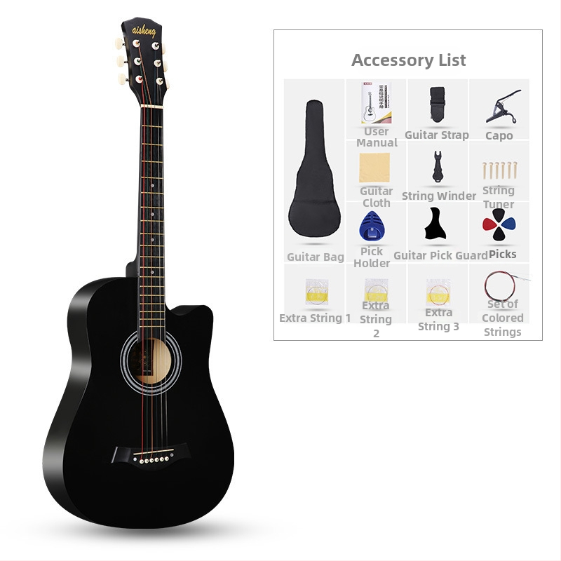 Ai Sheng φολκ κιθάρα, σώμα από basswood, ταστιέρα ABS, μοντέλο 38-41