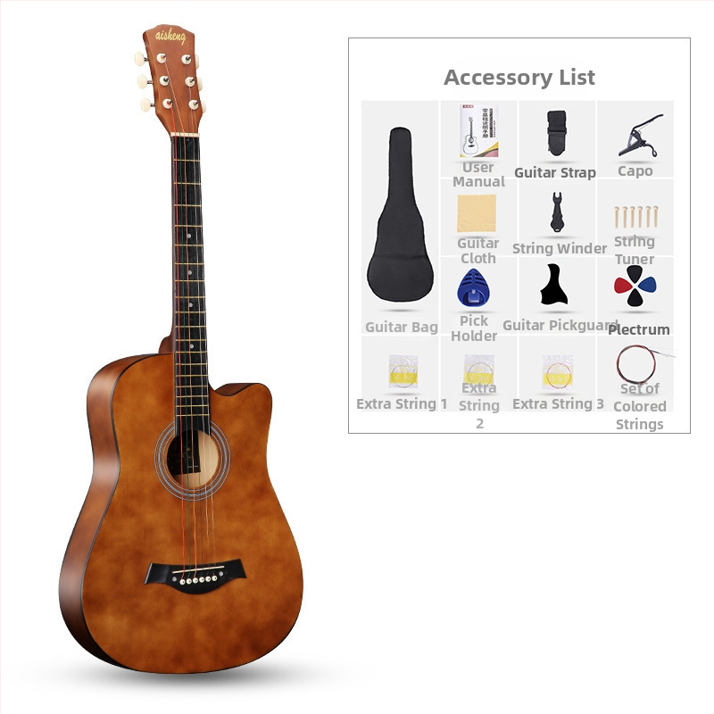 Ai Sheng φολκ κιθάρα, σώμα από basswood, ταστιέρα ABS, μοντέλο 38-41