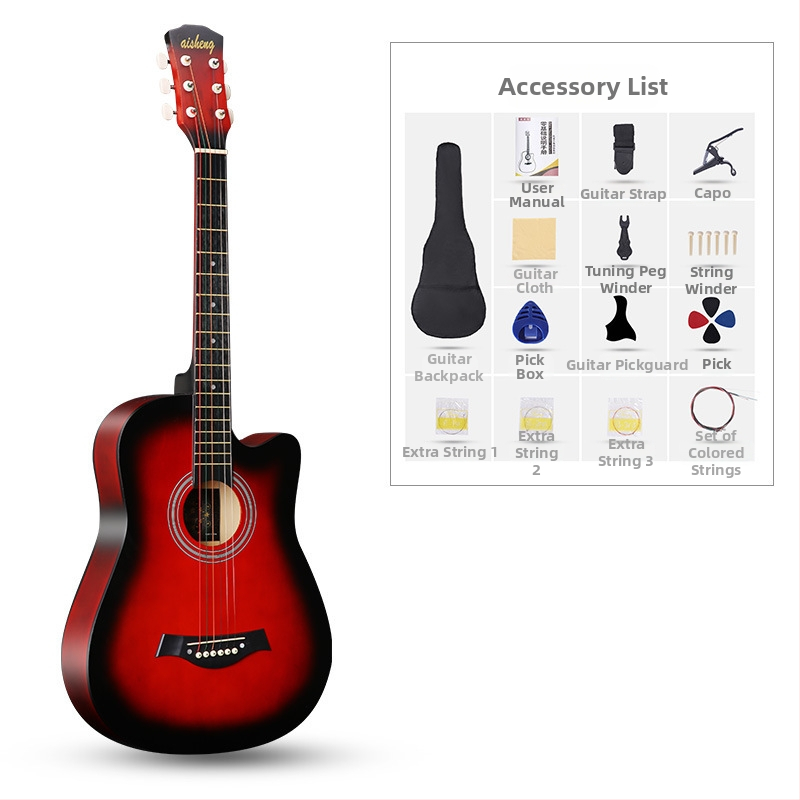 Ai Sheng φολκ κιθάρα, σώμα από basswood, ταστιέρα ABS, μοντέλο 38-41