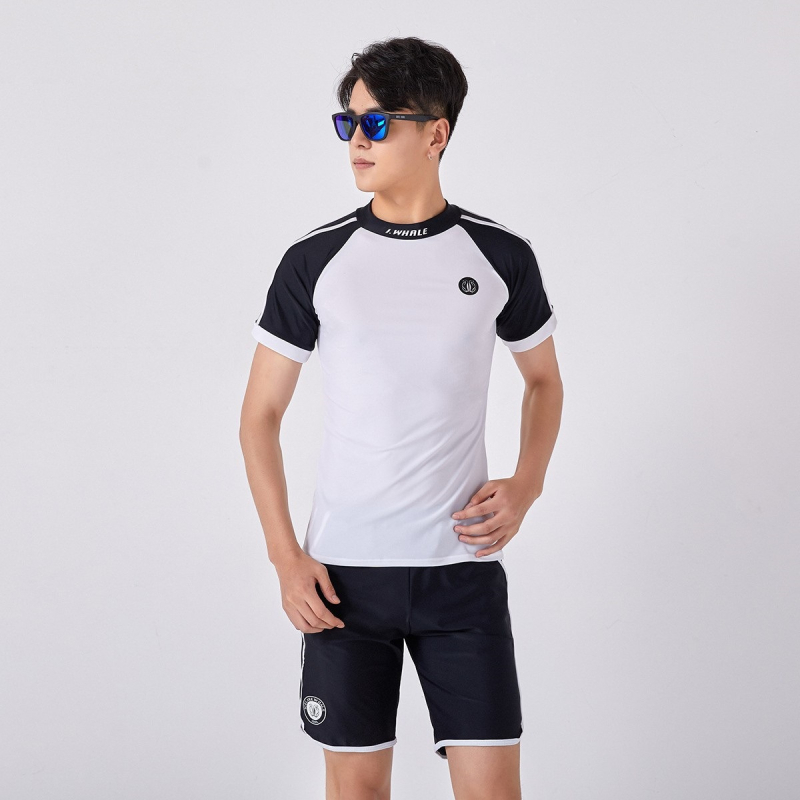 Унисекс плувен костюм в стил Korean Ins, разделен боксерски модел, за възрастни и деца, бързосъхнещ найлон със полиестерна подплата, подплънки за бюст, дълги ръкави