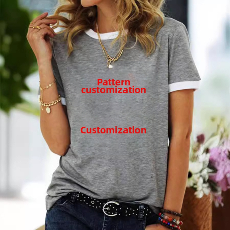 Дамска тениска с принт, 90–95% полиестер, къс ръкав, кръгла яка