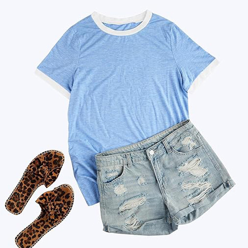 Γυναικείο T-shirt με εκτύπωση, 90–95% πολυεστέρας, κοντά μανίκια, λαιμόκοψη crewneck