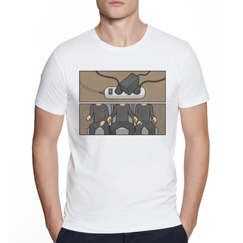 Памучна тениска с принт на Фибоначи последователност – кръгло деколте, къси ръкави