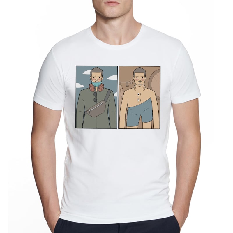 Medvilninė marškinėliai su Fibonacci sekos spauda – apvalus kaklas, trumpomis rankovėmis