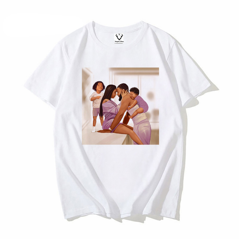 Medvilninė marškinėliai su Fibonacci sekos spauda – apvalus kaklas, trumpomis rankovėmis