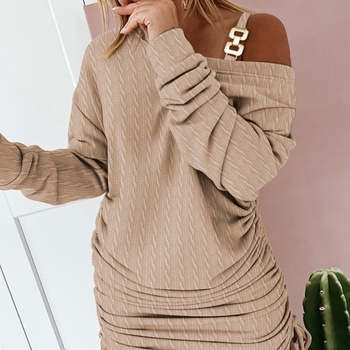 Eleganta bez piedurknēm kleita ar U apkakli, poliester audums, vasara 2023