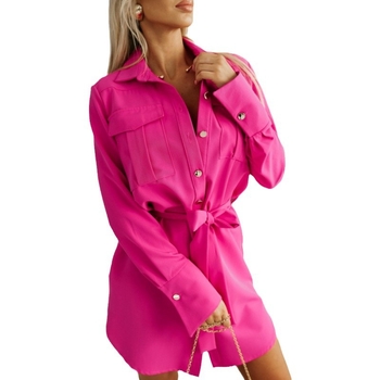 Φόρεμα-πουκάμισο με λεπτομέρεια φιόγκο, φούστα patchwork, μακριά μανίκια, γιακά πουκάμισου, πολυεστέρας