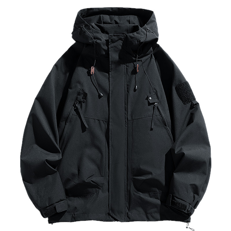 Vyrinė corduroy kapucinė striukė su triušio kailio įdėklu ir poliesterio pamušalu su užtrauktuku