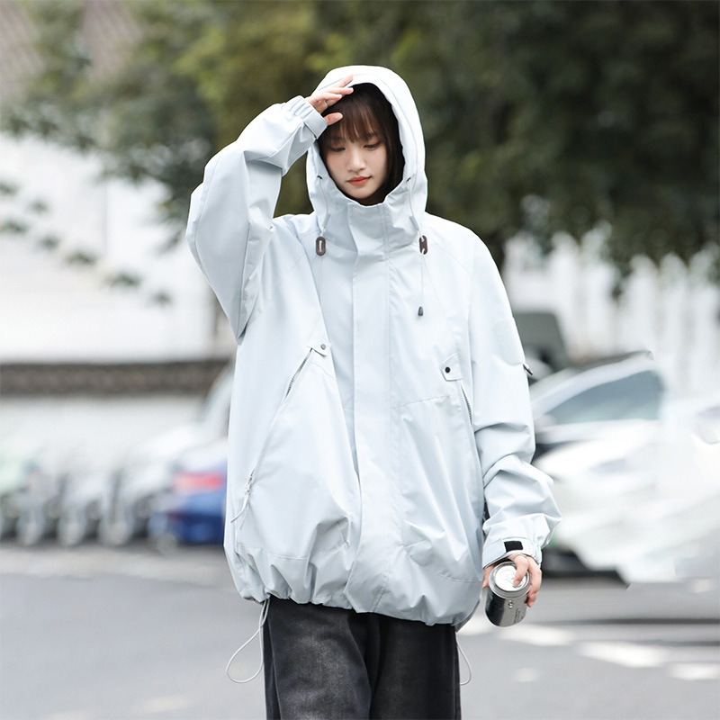 Vyrinė corduroy kapucinė striukė su triušio kailio įdėklu ir poliesterio pamušalu su užtrauktuku