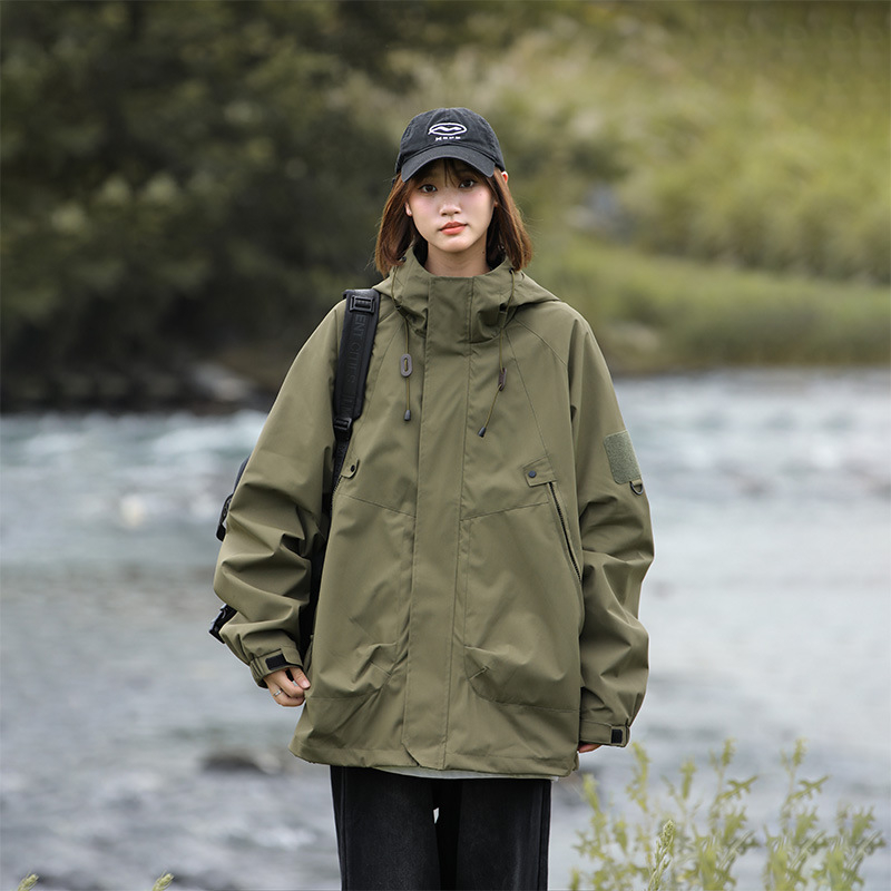 Vyrinė corduroy kapucinė striukė su triušio kailio įdėklu ir poliesterio pamušalu su užtrauktuku