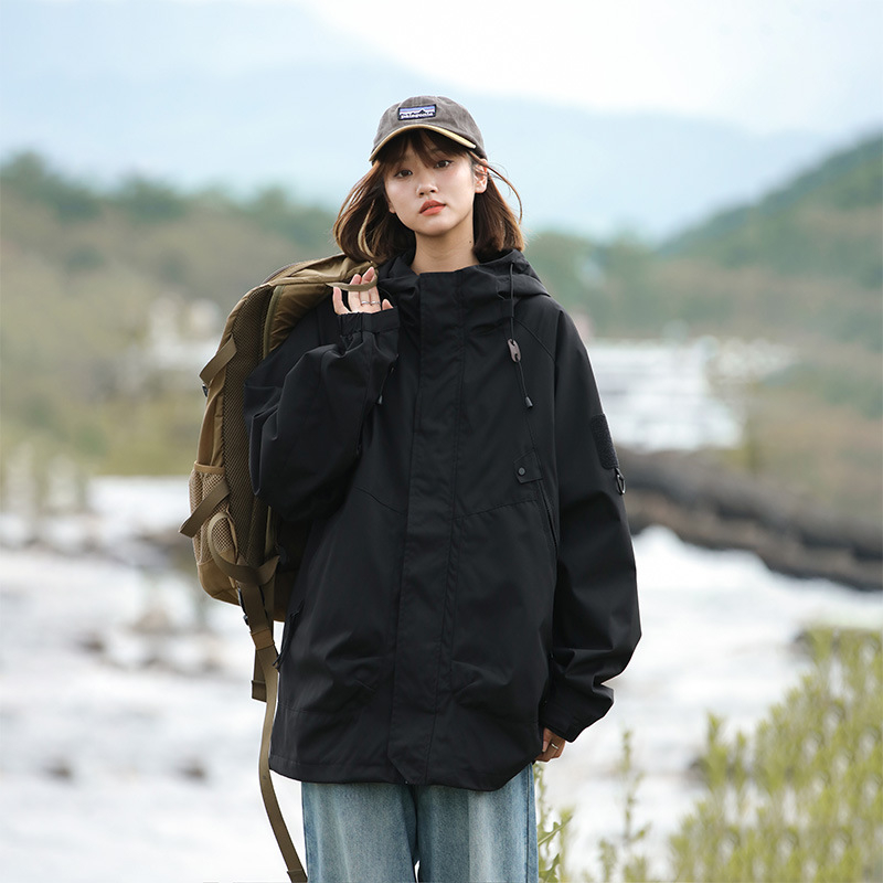 Vyrinė corduroy kapucinė striukė su triušio kailio įdėklu ir poliesterio pamušalu su užtrauktuku