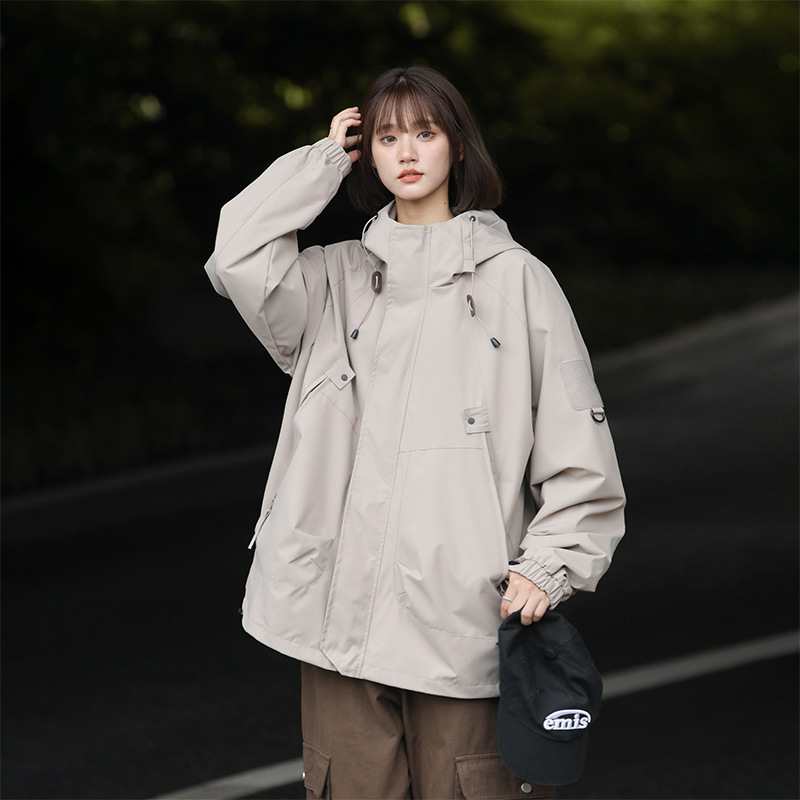 Vyrinė corduroy kapucinė striukė su triušio kailio įdėklu ir poliesterio pamušalu su užtrauktuku