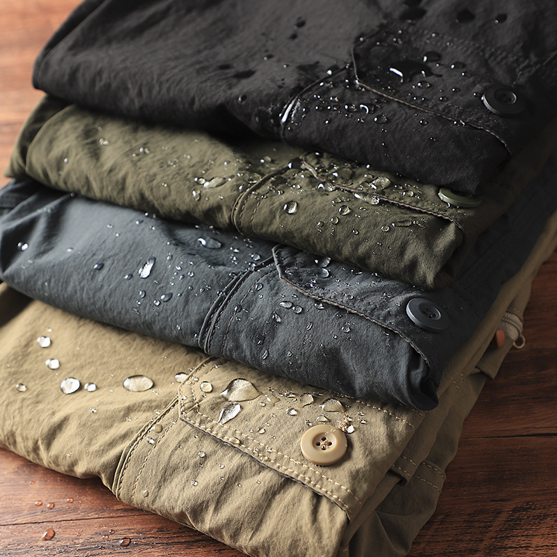 Vyrų greitai džiūstančios kelnės su nuimamomis kojomis, laisvo tiesaus kirpimo, audinys iš sintetinių pluoštų, tinkamos žygiams ir stovyklavimui