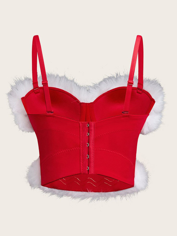 Sling liemenė su pūkine kaspina – išorinis drabužis, siauras kirpimas, poliesterio-spandekso mišinys, nuimami pečių dirželiai