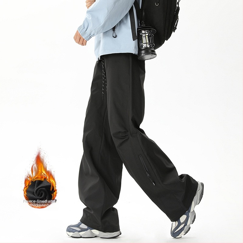 Unisex vandeniui atsparios kalnų žygių kelnytės, tiesus kirpimas, vidutinio juosmens, velūro pamušalas, mikroelastingumas, poliesterio audinys