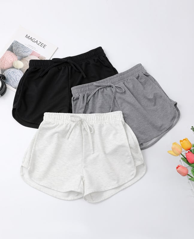 Moterų jogos šortai – Poliesteris/Spandeksas, 70–80% Poliesterio, Spandeks <30%, Ilgis: trumpi šortai, 2024 m. pavasaris, Stilius: gaivus vėjas / bazinis