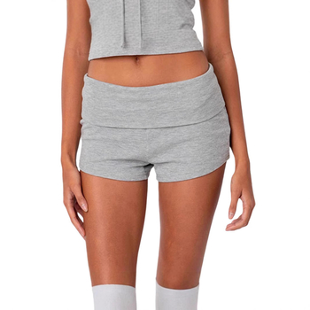 JFL12467 Γυναικείες κοντές παντελόνες με ρίγες στη μέση – βασικό casual στυλ, μεσαία μέση, βαμβάκι-πολυεστέρας, Jane Feilin