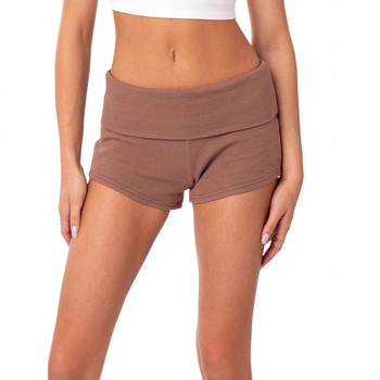 JFL12467 Γυναικείες κοντές παντελόνες με ρίγες στη μέση – βασικό casual στυλ, μεσαία μέση, βαμβάκι-πολυεστέρας, Jane Feilin