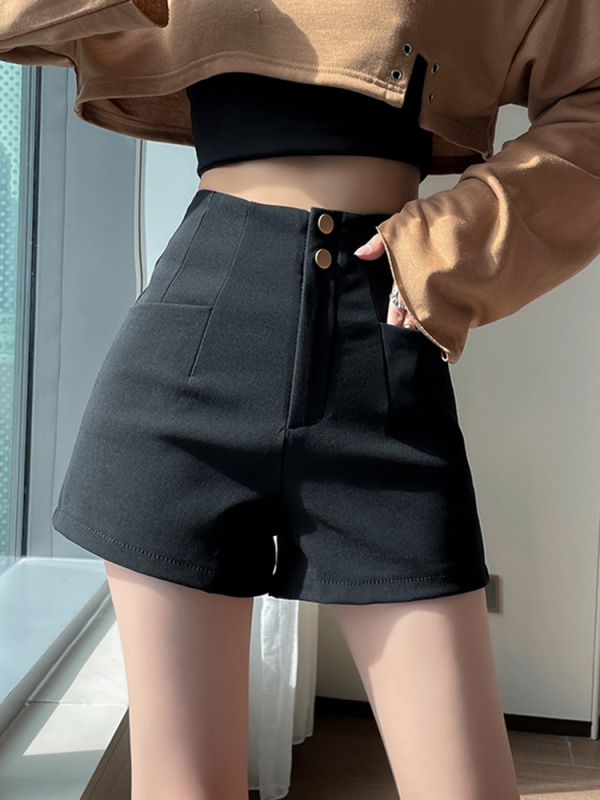 Γυναικείοι παντελόνες με ψηλή μέση, επένδυση fleece, φαρδύ παντελόνι, μήκος 3/4, πολυεστέρας