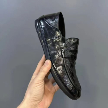 Vyriniai odiniai kvėpuojantys slip-on loafers – kasdieniniai bateliai vairavimui, gumos padas, latekso įdėklas, vulkanizuota konstrukcija