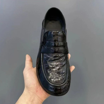 Ανδρικά δερμάτινα loafers με διαπνοή, χωρίς κορδόνια — casual παπούτσια οδήγησης, καουτσούκ σόλα, λατέξ πάτος, βυλκανισμένη κατασκευή