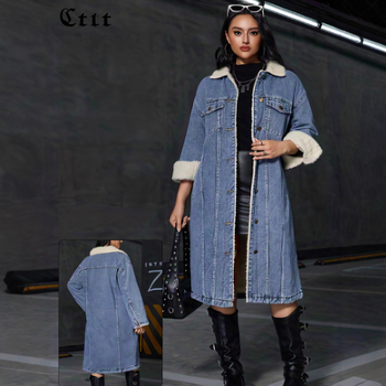 Demininis palto su medvilnės užpildais, ilgis, laisvas kirpimas, apykaklė