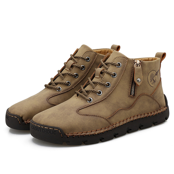 Ανδρικά Υψηλά Sneakers από Microfiber με Πλαϊνό Φερμουάρ, Καουτσούκ Σόλα, EVA Πάτος